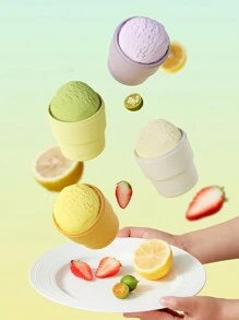 1pc Summer Ice Cream Cups - Silicone, Freezable & Oven Safe Dessert Containers - Multicolor - View 4