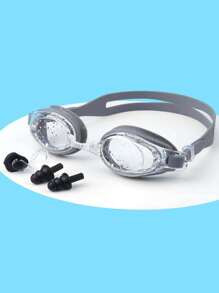 SHENYU (4Pcs) Swimming Goggles, Ear Plugs, Nose Clip Set - Light Grey - View 1