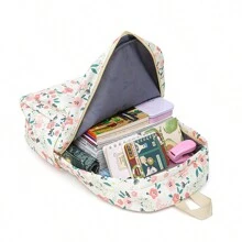 Fashionable Versatile Women's Handbag With Small Floral Print, Double Backpack Combination, School Backpack For Students - Multicolor - View 2