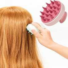 头皮按摩刷，升级版洗发刷，干湿头皮去角质器，带柔软硅胶刷毛，头部按摩器洗发护理工具，适用于所有发质的男女儿童，发刷、梳子、美发工具、美发产品及配件，适用于理发沙龙美容旅行必需品 - 彩色 - 查看 10