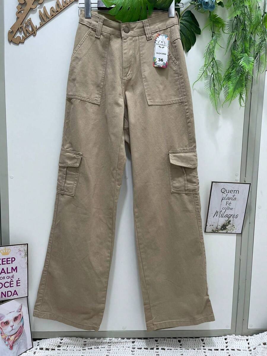 Women Jeans - 卡其色 - 查看 1