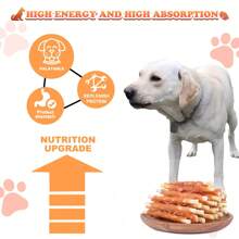 100% Grain-Free Chicken Wrapped Cowhide Teething Treats For Dogs - 18PCS Natural Dental Chews For Puppies And Adult Dogs - Perfect Training Reward & Oral Care Chew Sticks For Small, Medium, & Large Breeds - Delicious And Healthy Dog Chew Snack For Chewing Enjoyment - Ideal For Teething Puppies, Pet Oral Health, And Training Sessions - Satisfying, Natural Chew Treats For Canine Dental Hygiene And Chewing Pleasure - 黃色 - 查看 7