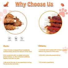 100% Grain-Free Chicken Wrapped Cowhide Teething Treats For Dogs - 18PCS Natural Dental Chews For Puppies And Adult Dogs - Perfect Training Reward & Oral Care Chew Sticks For Small, Medium, & Large Breeds - Delicious And Healthy Dog Chew Snack For Chewing Enjoyment - Ideal For Teething Puppies, Pet Oral Health, And Training Sessions - Satisfying, Natural Chew Treats For Canine Dental Hygiene And Chewing Pleasure - 黃色 - 查看 4