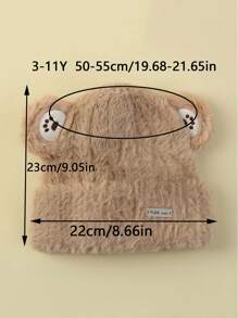 1pc Children's Ear Ion Hat, Winter Thick Cap, Warm Knitted Hat For Boys & Girls, Korean Style, Fashionable & Suitable For Outdoor Daily Wear, For Children Age 3-11 - 1PC - View 3