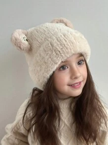 1pc Children's Ear Ion Hat, Winter Thick Cap, Warm Knitted Hat For Boys & Girls, Korean Style, Fashionable & Suitable For Outdoor Daily Wear, For Children Age 3-11 - 1PC - View 8