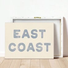 1 件帆布墙艺术易于悬挂东海岸印刷沿海牛仔装饰沿海墙艺术蓝色文字海报数码印刷海滩海洋美学装饰墙艺术（带框） - 彩色 - 查看 12