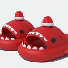 Internet Celebrity Shark-Shaped Slippers Accessory, Glow-In-The-Dark Shark Fin Accessory, Glow-In-The-Dark Unicorn, Lantern DIY Cute Panda, Strawberry, Ice Cream Accessory - Santa Hat - View 2