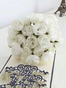 27 Bundled Tea Roses, Peony Roses, Simulation Flowers, Hot Selling Items. Bundle Of Tea Roses, Holding Flowers, Photography Props 1 Bundle, Fake Flowers - Multicolor - View 12