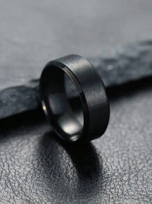 斜面哑光戒指 8 毫米宽男士戒指女士戒指简约个性化风格结婚戒指适合日常佩戴