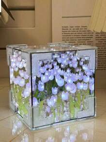 (电池供电) 郁金香花朵景观迷你小夜灯 3D立方体花朵小夜灯氛围灯 可作为小夜灯点亮 关机时可兼作镜子 更珍贵的手工礼物 DIY必备 送给女朋友的礼物 朋友的生日 情人节 - 彩色 - 查看 18