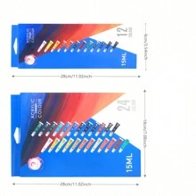 12/24 Màu, Bộ Sơn Acrylic, Dụng Cụ Vẽ Tranh 15ml, Sơn Acrylic Cho Người Mới Bắt Đầu Và Nghệ Sĩ Chuyên Nghiệp - Nhiều màu - Xem 9