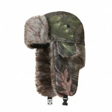 1 Pc Men's/Women's Camouflage Winter Thickened Warm Ear Protection Hat With Flap, Perfect For Outdoor Activities Or Skiing Vintage Leisure