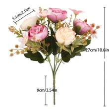 1支逼真玫瑰、牡丹、茶玫瑰仿真花，适合情人节、房间装饰、摆设，也适合新年、家居装饰、婚礼、情人节鲜花装饰、情人节礼物 - 彩色 - 查看 11