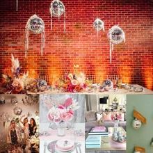 1/3 Stücke Disco Glas Spiegel Laser Ball Dekoration für Zuhause geeignet für Party Hochzeit Party. - Verschiedenfarbig - Übersicht 5