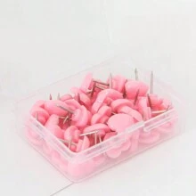 50 个心形图钉，适用于学校办公室，可爱装饰图钉，用于软木公告板图片悬挂，返校，返校，学校用品 - 彩色 - 查看 15