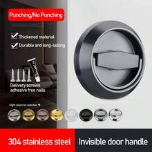 1 Khóa Cửa Vô Hình Bằng Thép Không Gỉ, Tay Cầm Che Khuyết Điểm Cho Cửa giấu/Tường/Trong nhà - Nhiều màu - Xem 1