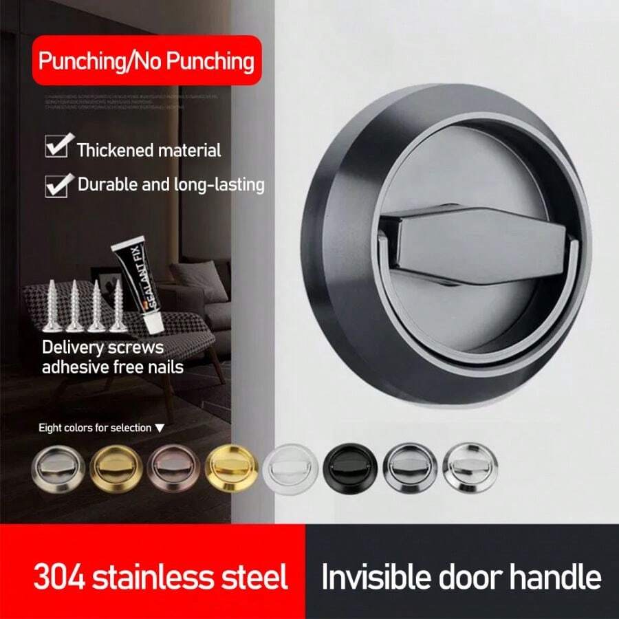 1 Khóa Cửa Vô Hình Bằng Thép Không Gỉ, Tay Cầm Che Khuyết Điểm Cho Cửa giấu/Tường/Trong nhà - Nhiều màu - Xem 1