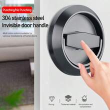 1 Khóa Cửa Vô Hình Bằng Thép Không Gỉ, Tay Cầm Che Khuyết Điểm Cho Cửa giấu/Tường/Trong nhà - Nhiều màu - Xem 6