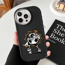 皇冠足球寶寶電鍍按鈕保護手機殼，適用於蘋果 iPhone 11/12/13/14/15/15 Pro Max/14 Pro Max/13 Pro Max/12 Pro Max/11 Pro Max/11 Pro - 黑色 - 查看 9