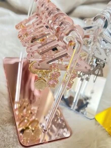 1 套/3 套亚克力珠宝展示架，创意耳环收纳架，开学季适用 - 玫瑰金 - 查看 4