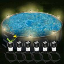 1 pieza/6 piezas Luces LED solares para piscina, adecuadas para decoración de vallas de piscina, accesorios de piscina LED resistentes al agua, luces nocturnas
