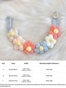 1 pieza Collar y collar de mascotas hecho a mano con hilo tejido y flores coloridas para gatos y perros, accesorio adorable para mascotas