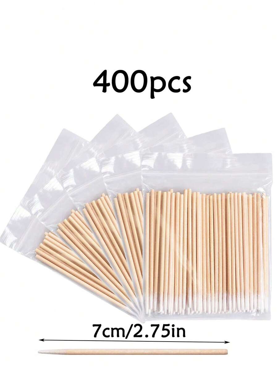 400入組一次性臉部化妝棒，多功能清潔棉花棒，適用於化妝、紋身和縫隙清潔