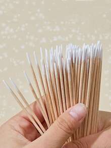 400入組一次性臉部化妝棒，多功能清潔棉花棒，適用於化妝、紋身和縫隙清潔 - 白色 - 查看 6