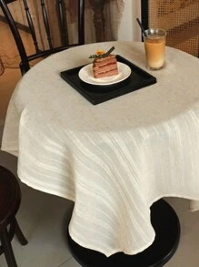 1 pieza Mantel de tela de lino en varios tamaños con bordado, para cocina, comedor, fiesta, festivales, Navidad, buffet, mesa de café, decoración de jardín, etc. Mantel de jardín a rayas retro francés crema con estilo de madera natural japonés engrosado de tela lino para mesa de té, decoración de jardín, interior de alta gama, decoración de bodas en varios tamaños