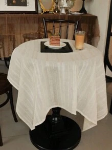 1 pieza Mantel de tela de lino en varios tamaños con bordado, para cocina, comedor, fiesta, festivales, Navidad, buffet, mesa de café, decoración de jardín, etc. Mantel de jardín a rayas retro francés crema con estilo de madera natural japonés engrosado de tela lino para mesa de té, decoración de jardín, interior de alta gama, decoración de bodas en varios tamaños
