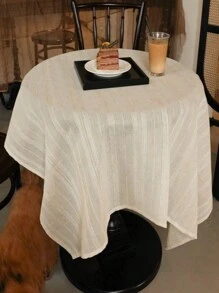 1 pieza Mantel de tela de lino en varios tamaños con bordado, para cocina, comedor, fiesta, festivales, Navidad, buffet, mesa de café, decoración de jardín, etc. Mantel de jardín a rayas retro francés crema con estilo de madera natural japonés engrosado de tela lino para mesa de té, decoración de jardín, interior de alta gama, decoración de bodas en varios tamaños