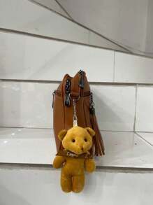 Bolsa Santa Lolla Feminina Tiracolo Transversal Lançamento Emborrachada - Castanho - Visão 2