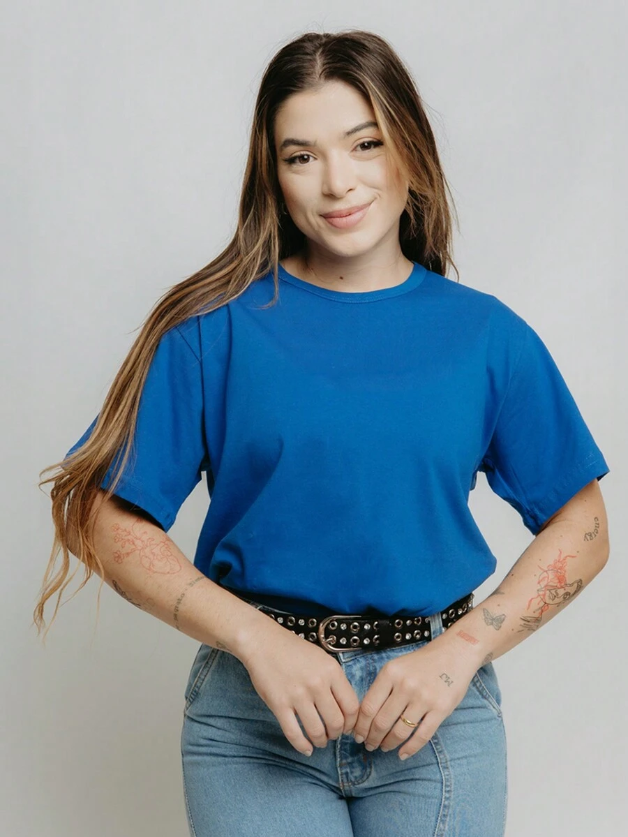 Women T-Shirts - 寶藍色 - 查看 1