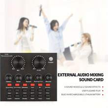 Podcast Equipment Bundle With Audio Interface, V8 Voice Changer, Condenser Karaoke Microphone, Mic Stand And Mic Pop Filter, Streaming Podcast Mic Starter Kit - Black - View 3