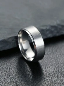 斜面哑光戒指 8 毫米宽男士戒指女士戒指简约个性化风格结婚戒指适合日常佩戴