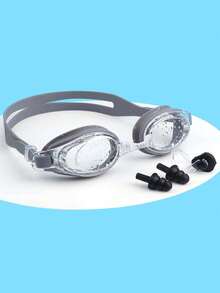 SHENYU (4Pcs) Swimming Goggles, Ear Plugs, Nose Clip Set - Light Grey - View 2