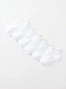 20 双婴儿纯色踝袜，适合日常生活，幼儿中性儿童袜子组合舒适透气儿童白色和黑色袜子