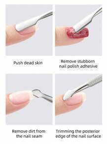 2pcs/Set Stainless Steel Dead Skin Cuticle Clippers And Pusher Nail Art Tool Set