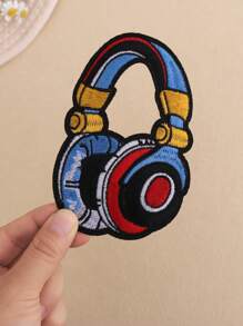 1 pieza/6 piezas/19 piezas/Set Parches bordados con diseño de guitarra, auriculares, notas, lindos parches bordados DIY, usados para planchar, coser y decorar ropa, zapatos, sombreros, bolsos, chaquetas, etc. - Multicolor - Ver 9