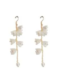 Superb White Flower Earrings For Women, Long Tassel Design With High Sense Of Style, Popular And Chic Ear Accessories That Bring Sweetness