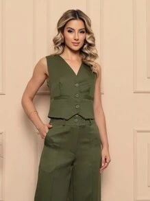 Women Two-Piece Outfits - 軍綠色 - 查看 5