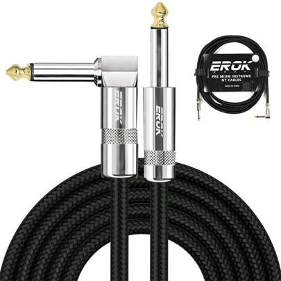 EROK 1.5/3/6/10M Guitar Audio Cables Anti-Noise Line 6.35mm Male To Male Colorful Braided Line Pedal Guitar Bass Universal Cable﻿ ﻿