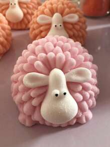 1pc 3D Sheep/Lamb/Curly Wool Aroma Candle Plaster DIY Mousse Silicone Mold - White - View 1