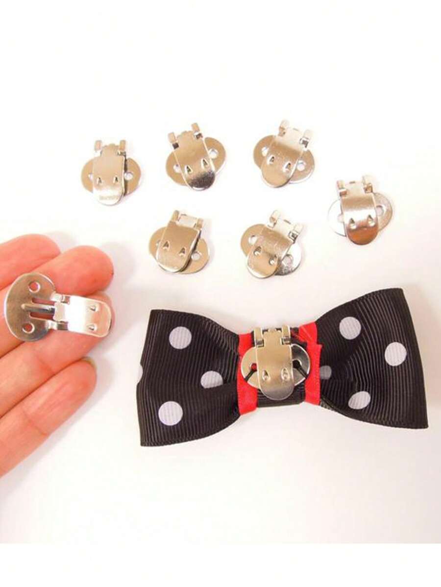 5/10pcs Stainless Steel Detachable Elastic Shoe Flower Clips, Headpiece Clips, DIY Accessories For Shoe Decorations