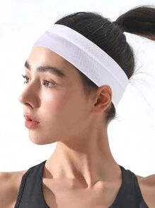 4条装男女通用宽弹力头带（7.5厘米/2.95英寸），防滑吸汗柔软面料，适合瑜伽、跑步、健身等运动，可作头巾、发带、秋冬季节度假发带、女士优雅围巾、女士头巾、柔软头巾。 - 黑與白 - 查看 4