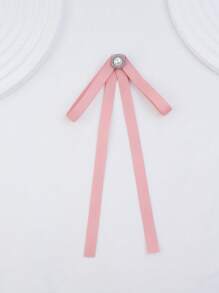 手工製作黑色聚酯太陽花＆珍珠嵌入的蝴蝶結絲帶裝飾時尚百搭女式領花，適用於校服、商務派對、儀式和大學風格的日常穿著 - 黑色 - 查看 12