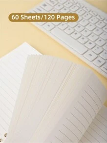 1 pieza 120 con patrón de flor Cuaderno de hojas sueltas , creativo extraíble Cuaderno diario para estudiantes con oficina - Multicolor - Ver 5