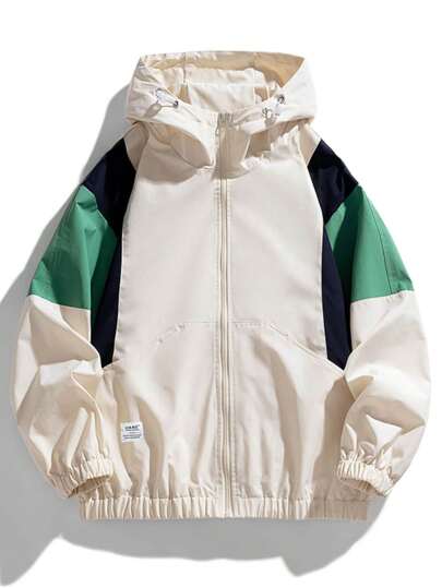 女士运动夹克，撞色风衣，休闲风衣