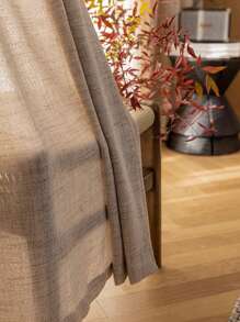 1 pieza Nueva cortina de lino semitraslúcido para dormitorio, sala de estar, balcón con diseño de madera al estilo japonés, cortinas de decoración de jardín de filtrado de luz - Beis - Ver 10