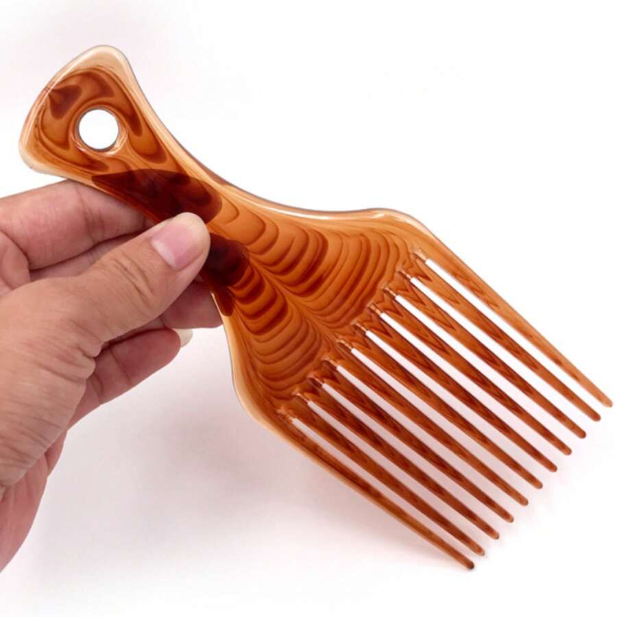 Atualize seu jogo de estilo de cabelo com este grande pente afro de dentes largos! - Damasco - Visão 1